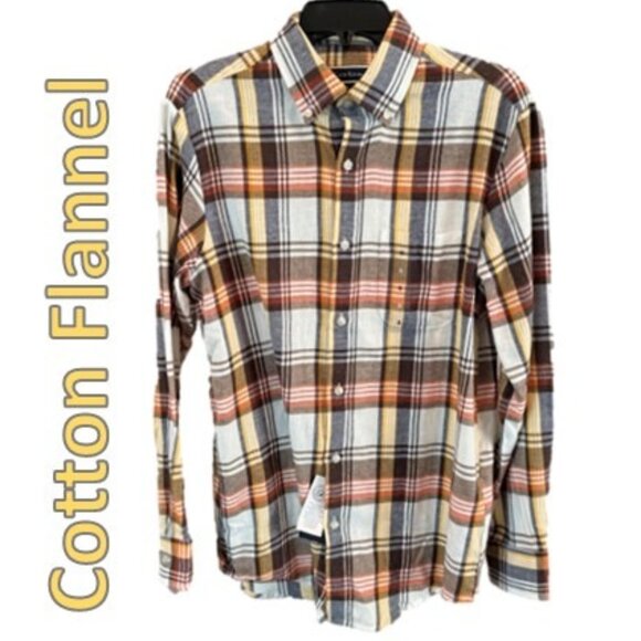 Club Room Men's Cotton Flannel Button-Down Shirt - Picture 1 of 9